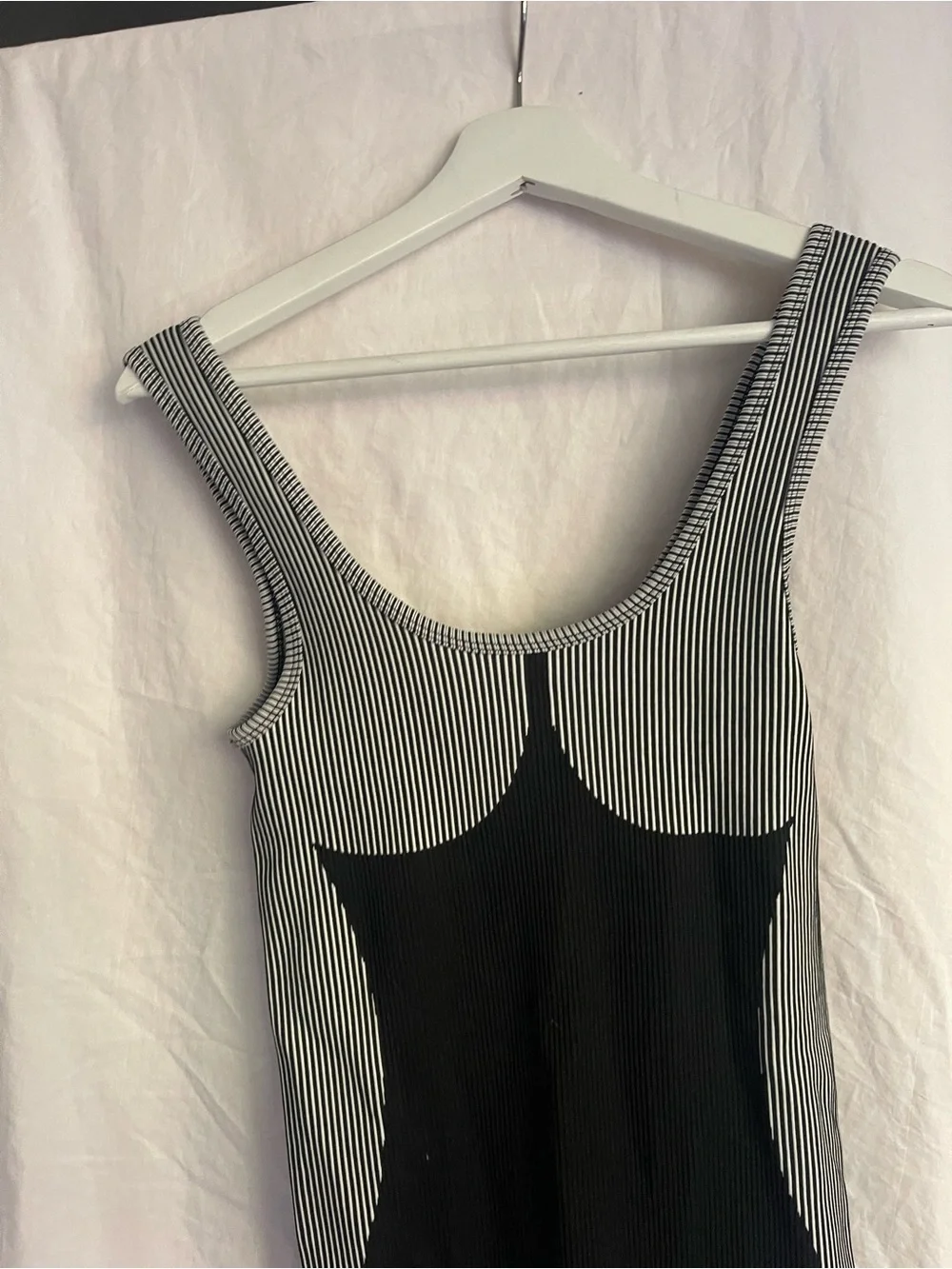Activewear Sculpting Striped One Piece Bodysuit Size S Sporty Yoga Athletic